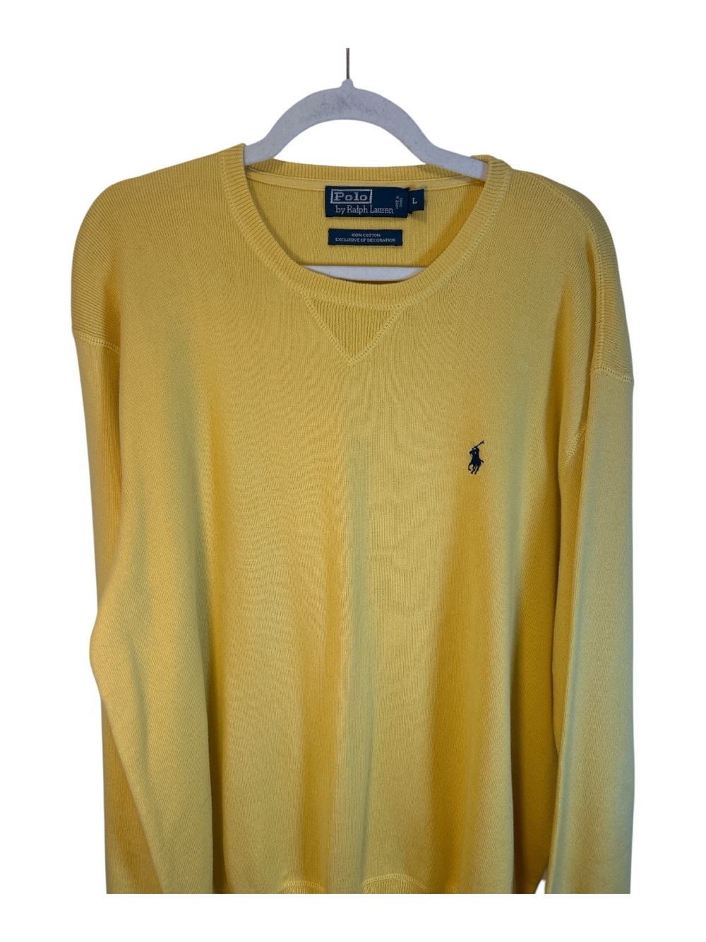 Polo by Ralph Lauren Men's Yellow Crewneck Sweater size L - Picture 2 of 3